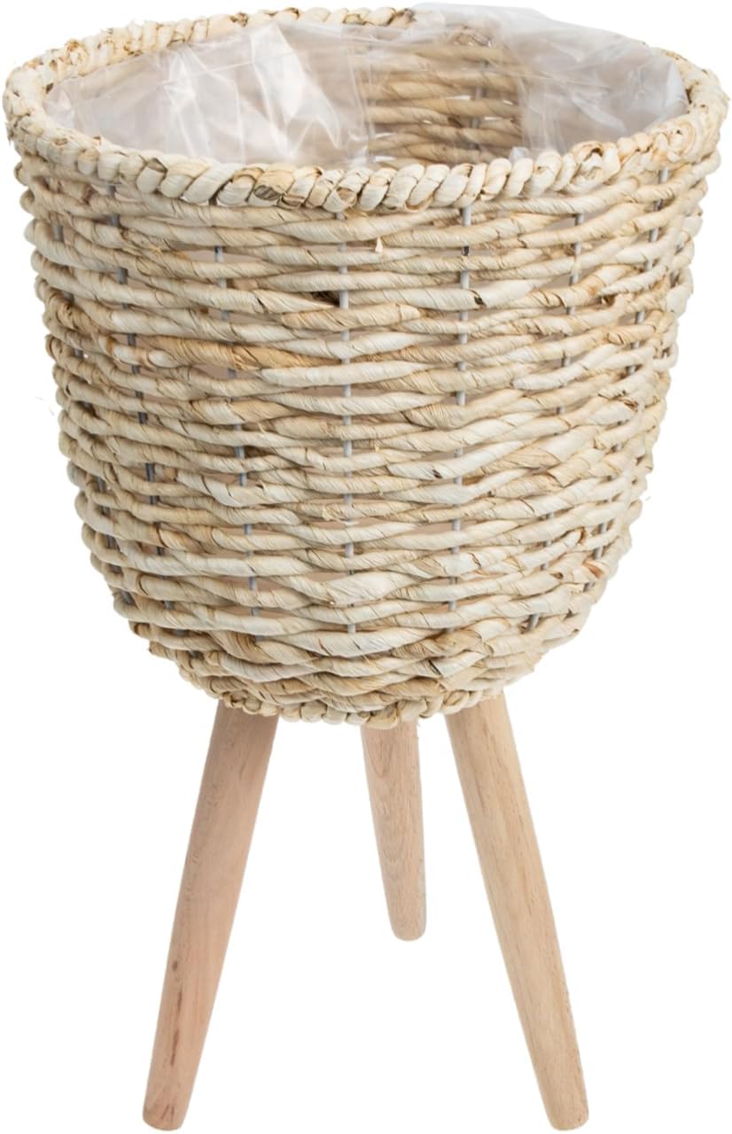 Nordic Style Bamboo Woven Flower Basket for Floral Arranging Small Decorative Pot for Desktop Decoration and Indoor Plants Natural Handmade Design