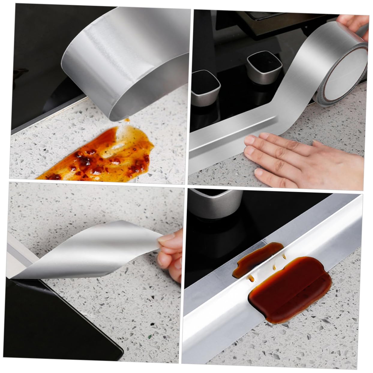UKCOCO 5rollos Cinta De Aluminio Conductiva Para Aislamiento Térmico y Sellado Adhesiva De Alta Temperatura Para Ductos y Tuberías Para Aplicaciones Eléctricas y Proyectos De Hvac