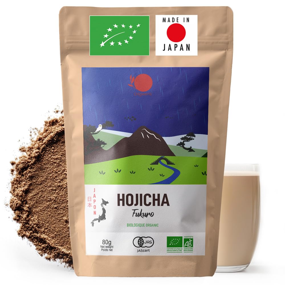 ORIGEENS Organic Japanese Hojicha Tea Powder - Organic Hojicha Powder - 80gr Bag