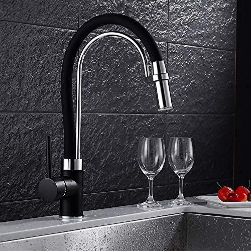 Robinet d'évier de cuisine LED noir pour simplifier vos recettes en famille