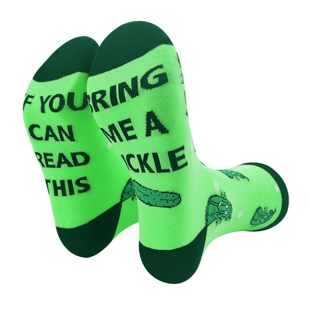 ZHANTUONESocks Gift，If You Can Read This，Bring Me a Pickle，Pickle Lovers Gifts，Pickle Gifts For Women，Funny Pickles Gifts，Dill Pickle Gifts，Elephant Day, Normal, 8.5
