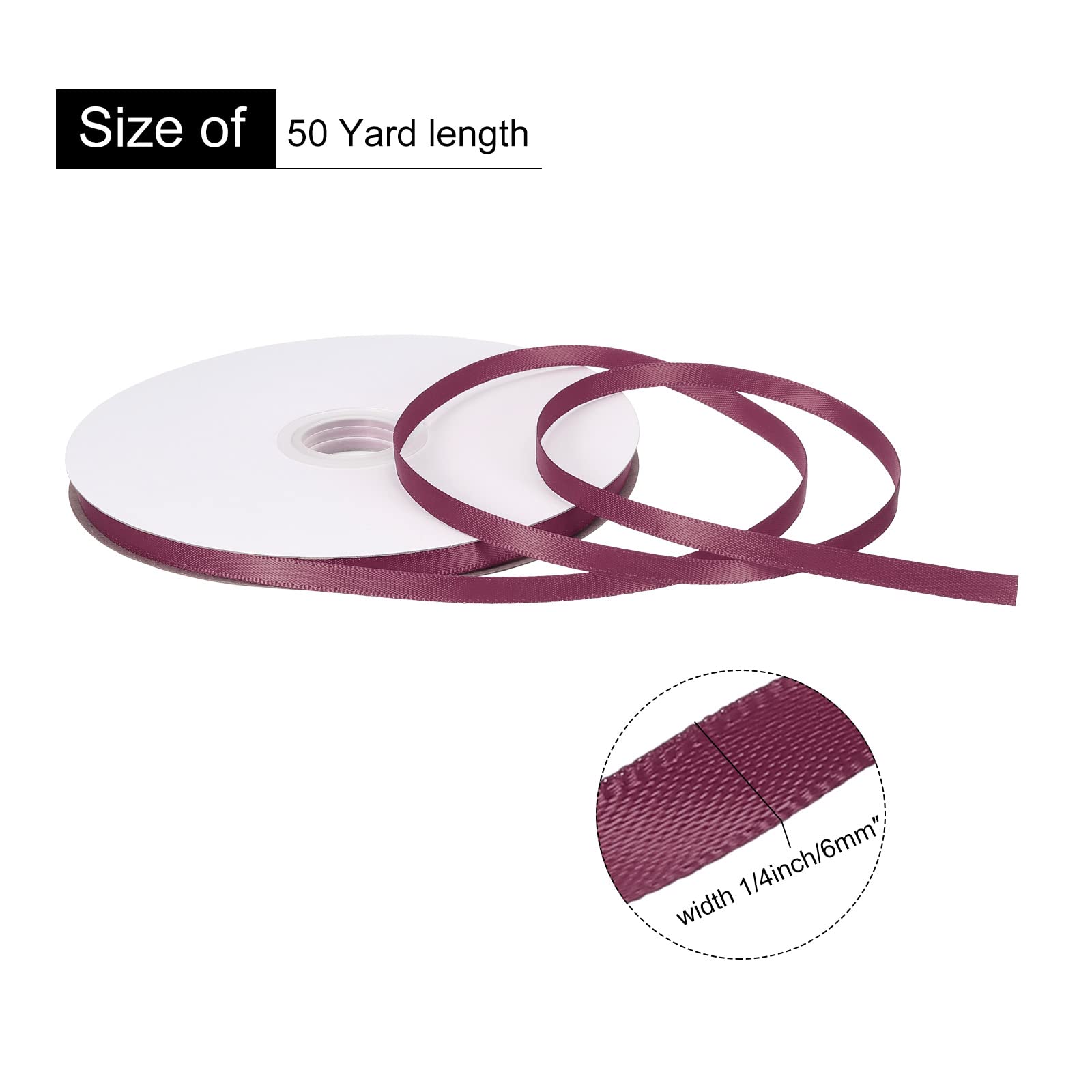 QUARKZMAN Ruban Satin Bleu D'Eau 6mm 65 Yard (59M) Ruban Cadeau Gros