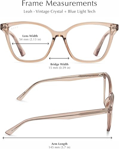 Miniatura 2 de DIFF Gafas de lectura con bloqueo de luz azul, ligeras, de gran tamaño, para lectores Leah complementos para mujer