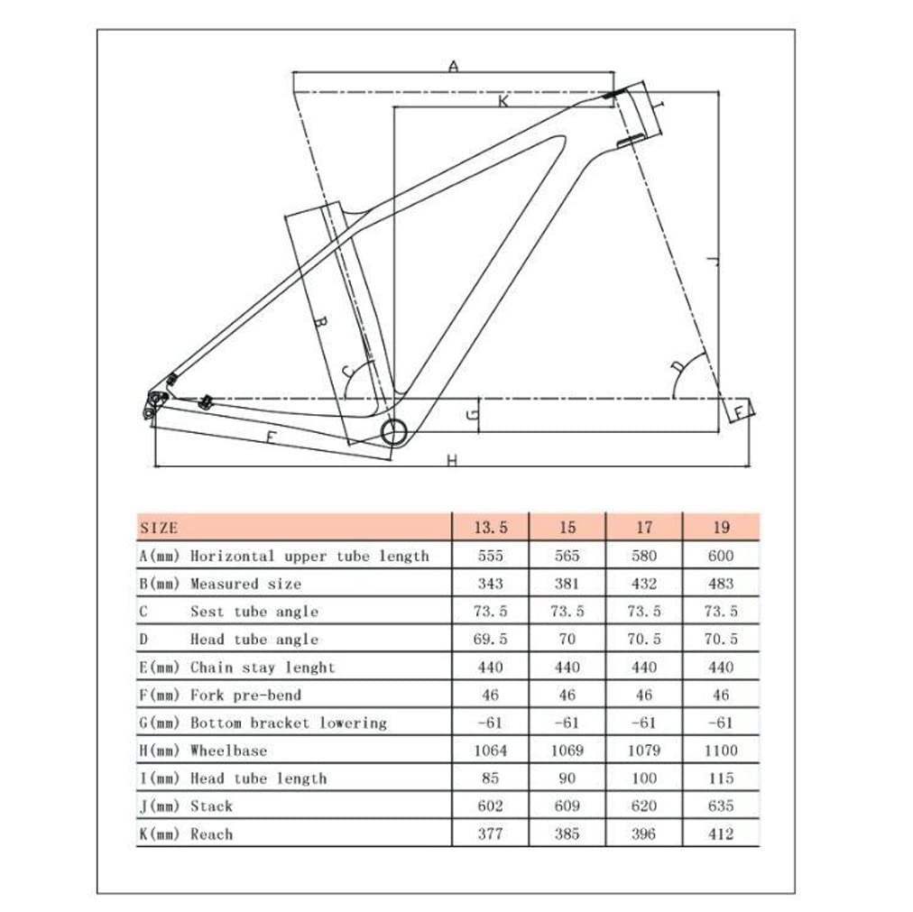 HIMALO 27.5er 29er Carbon Bike Frame 15/17/19'' Hardtail Mountain Bike Frame Disc Brake Internal Routing Frame Thru Axle 12 * 142/148mm(29x19'')