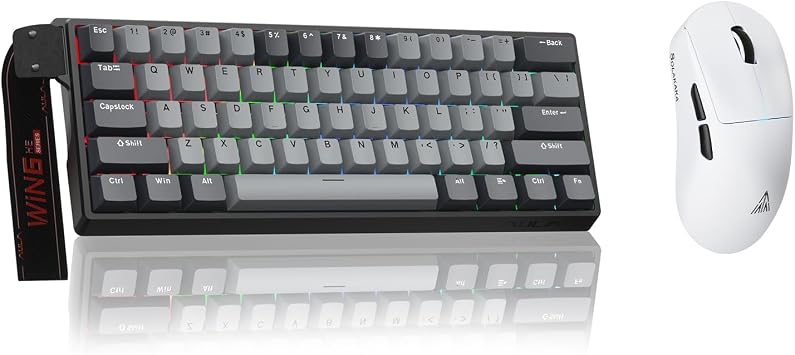 Aula WIN60 HE Pro- 60% Mechanical Gaming Keyboard Wired, Hall Effect Magnetic Switch Keyboard+SOLAKAKA SM850 Wireless Gaming Mouse,24000 DPI Adjustable, Lightweight, Ergonomic Wireless Mouse