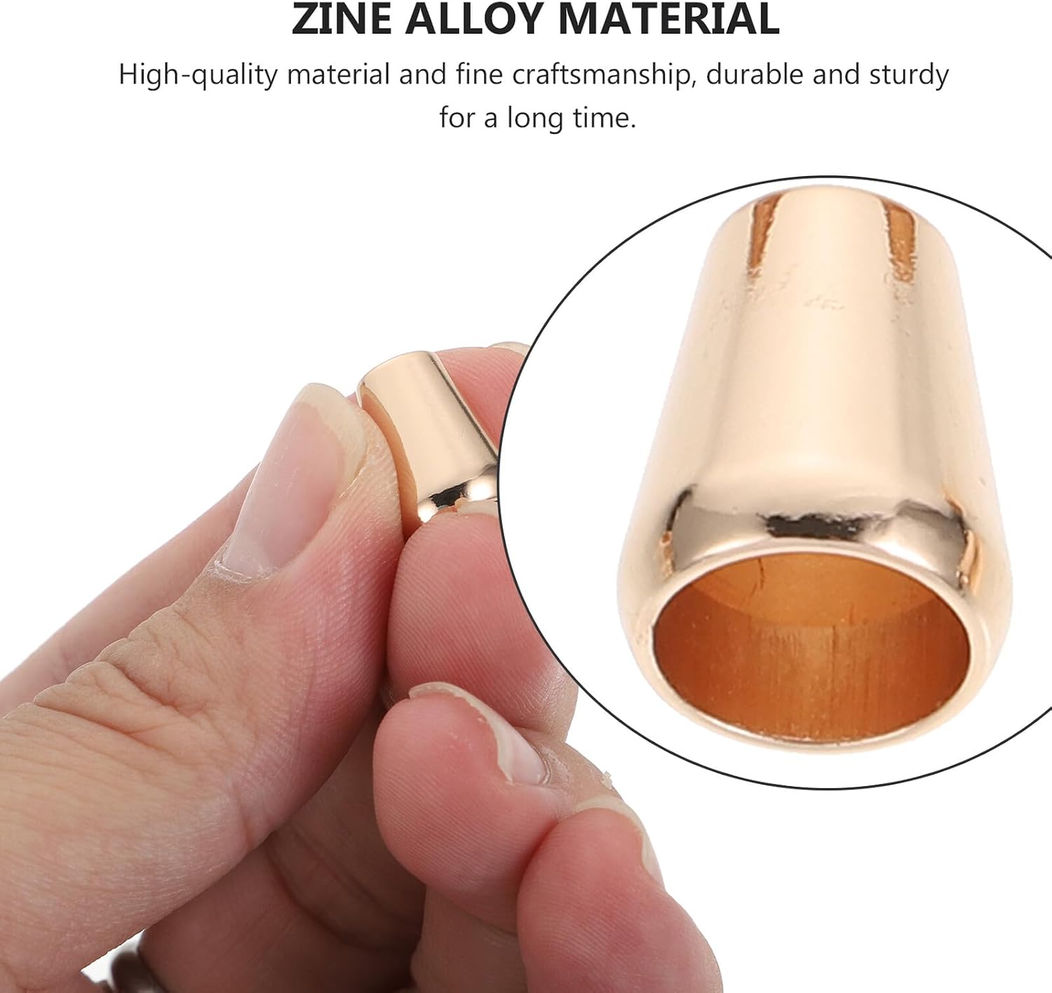 TIDTALEO Metal Drawstring Cord Locks Rope End Stoppers 20pcs Set Light Gold Zinc Alloy Fasteners for Hoodies Jackets Bags Sewing Accessories