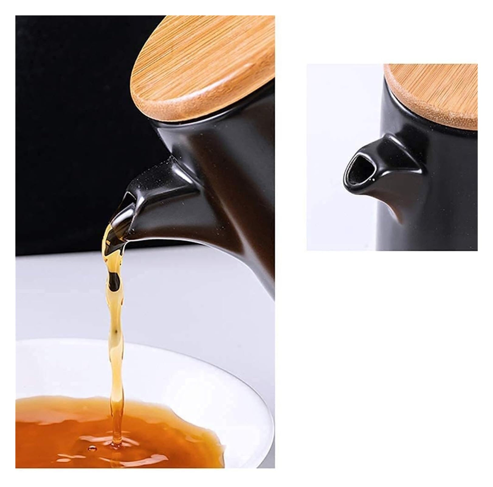 Distributore di Olio E Aceto, Bottiglia di Olio con Coperchio di bambù Sigillato, Ampolla per Salsa di Soia E Aceto, Contenitore per Condimenti Liquidi da Cucina,
