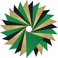 Vista 5 de Guzon Paquete de 3 decoraciones de cumpleaños de oro verde, bandera triangular, banderines de papel para hombres y mujeres, suministros de fiesta