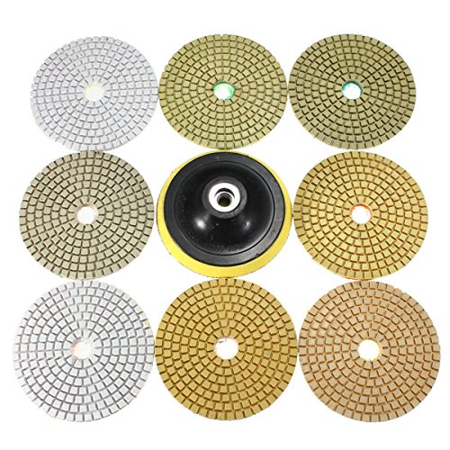 RanDal 9Pcs 4 Pulgadas 50-3000 Grano Diamante Pulido Almohadillas De Ajuste Con La Herramienta De Pulido De Disco Autoadhesivo