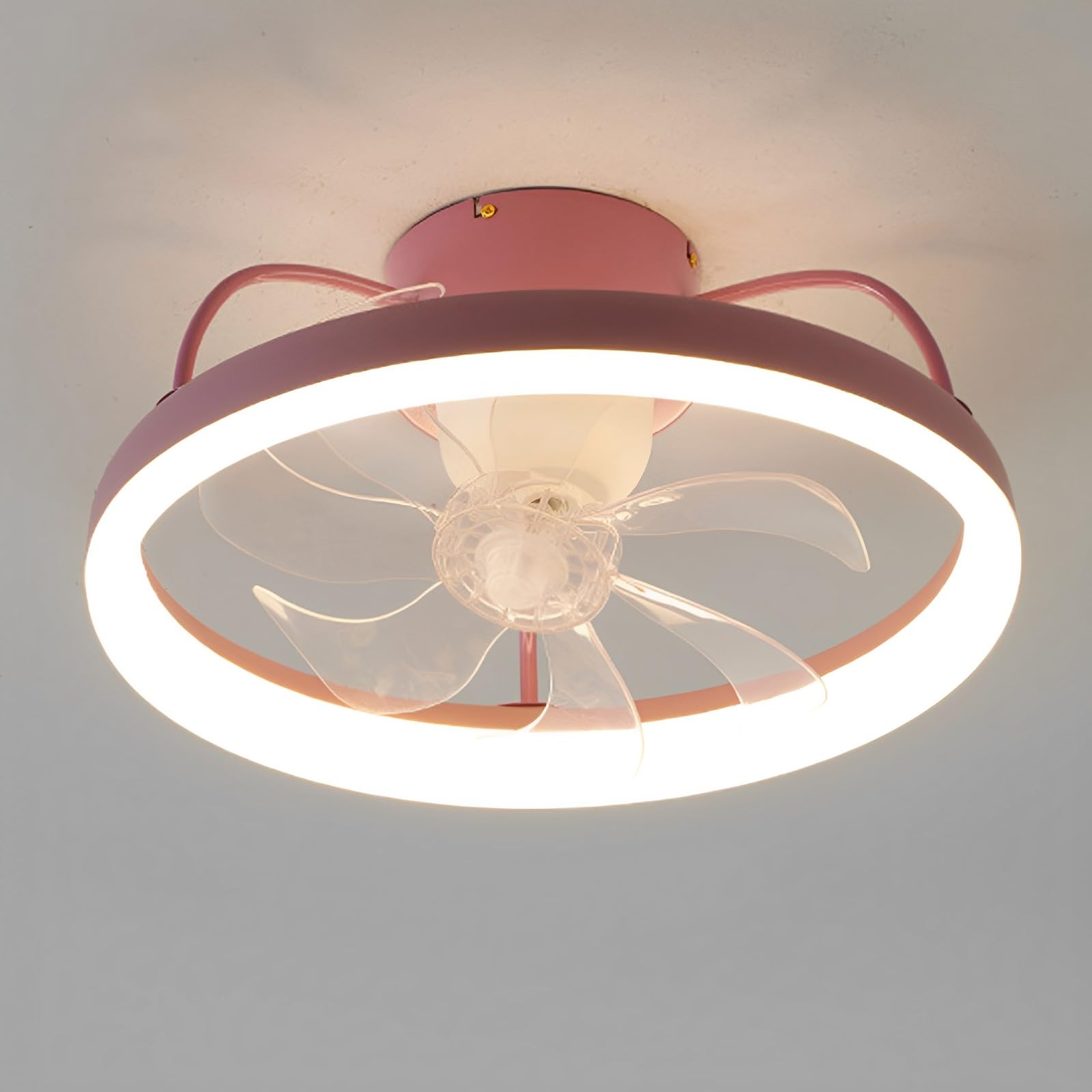 HXYSXHJUO Modern Remote Ceiling Light with Fan 6 Speeds Mute Dimmable 20in Fans 48W LED Bedroom Dining Room Kids Lights Lighting