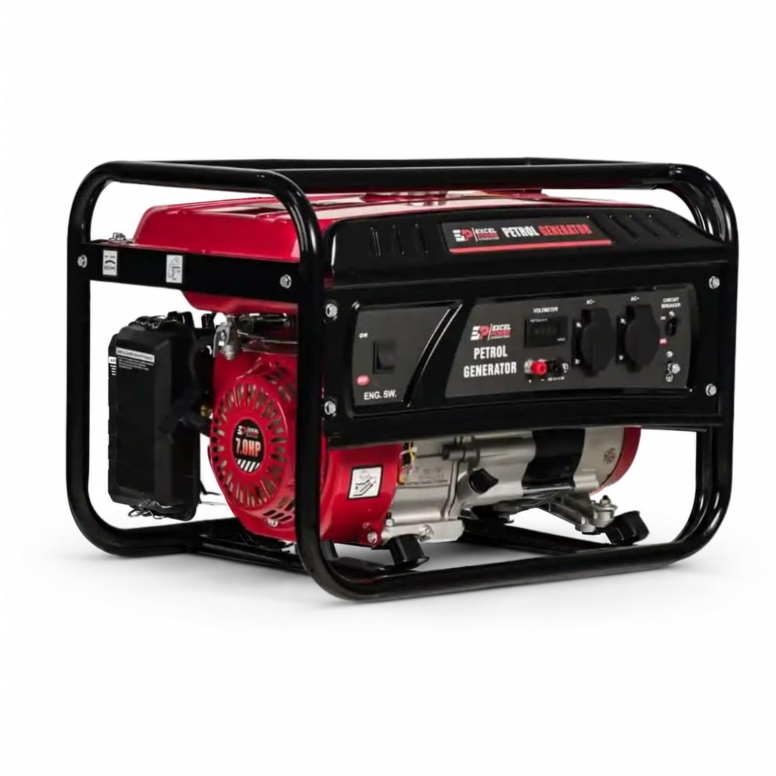 Excel Power XL3000E 3kW Open Frame Petrol Generator | 3000W Peak / 2800W Rated | AVR-Regulated 230V Output | Recoil Start | 15L Tank | Low Oil Protection | 2-Year Warranty | Camping, Home Backup