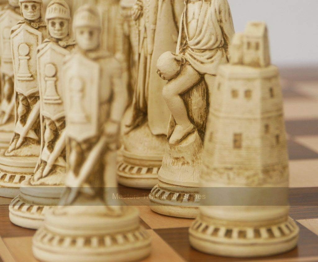 Berkeley Shakespeare Ornamental Chess Set (Cream and red, Board not Included)