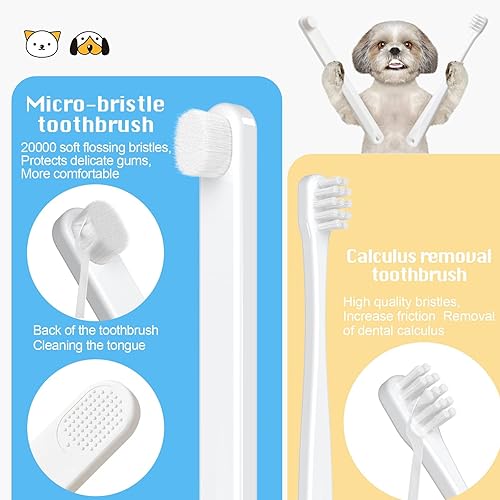 Miniatura 2 de Kit de cepillo de dientes para perros pequeños, kit de cepillado de dientes de cachorro, adecuado para todos los cachorros y perros pequeños. Cerdas