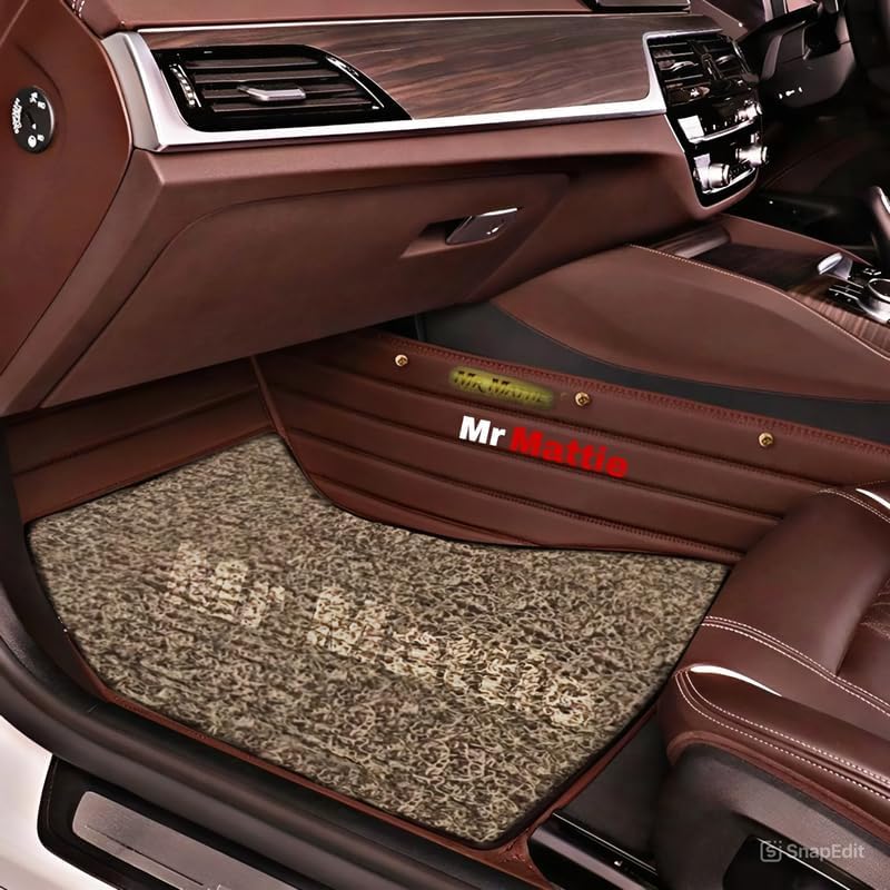 Image of Mr Mattie 10D Car Floor Mats Compatible with Skoda Octavia (2018-2022), Coffee