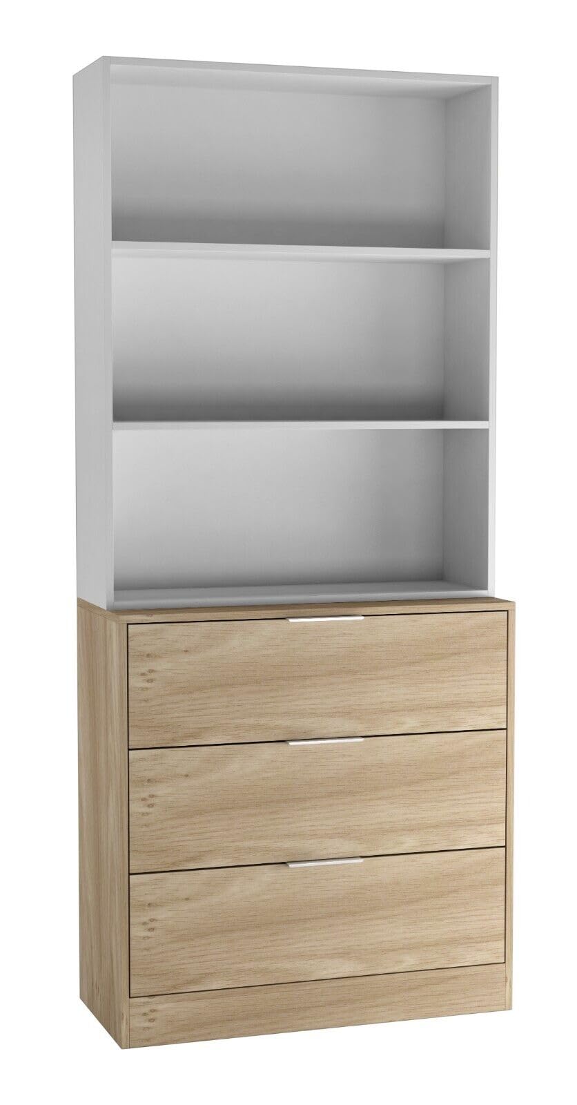 URBNLIVING 60/80cm 3 Drawer Tier Wooden Storage Chest Cabinet & Display Bookcase Shelving