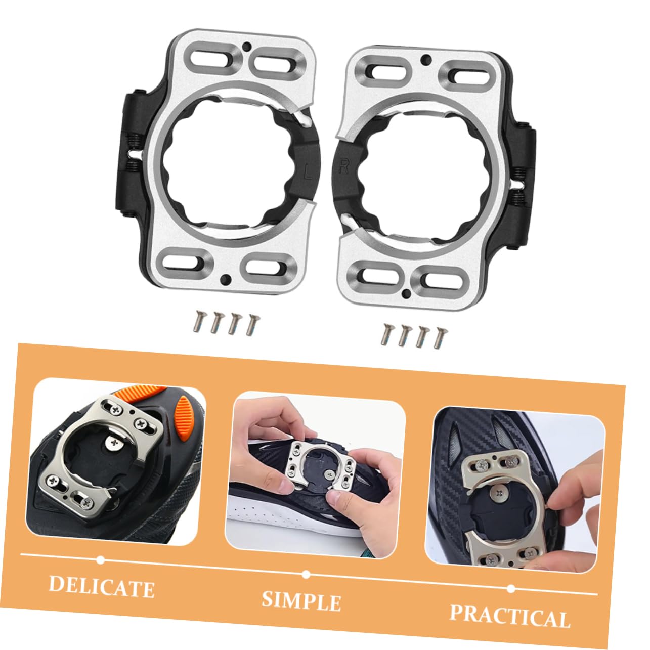 YARNOW 2pezzi Tacchette Per Bici Da Strada Sgancio Rapido Copritacchette Per Ciclismo Adattatori Per Pedali Da Bicicletta Clip Per Tacchette Accessori Per Scarpe Da Ciclismo