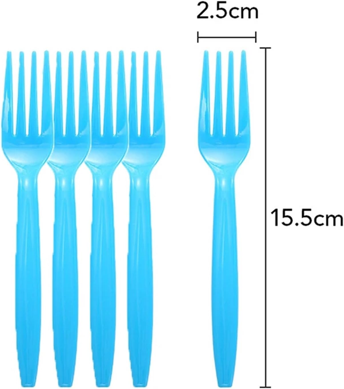 Plastic Forks 40Pcs Solid Blue Disposable Tableware Knives Fork Spoons for Kitchen Party Supplies(Forks)