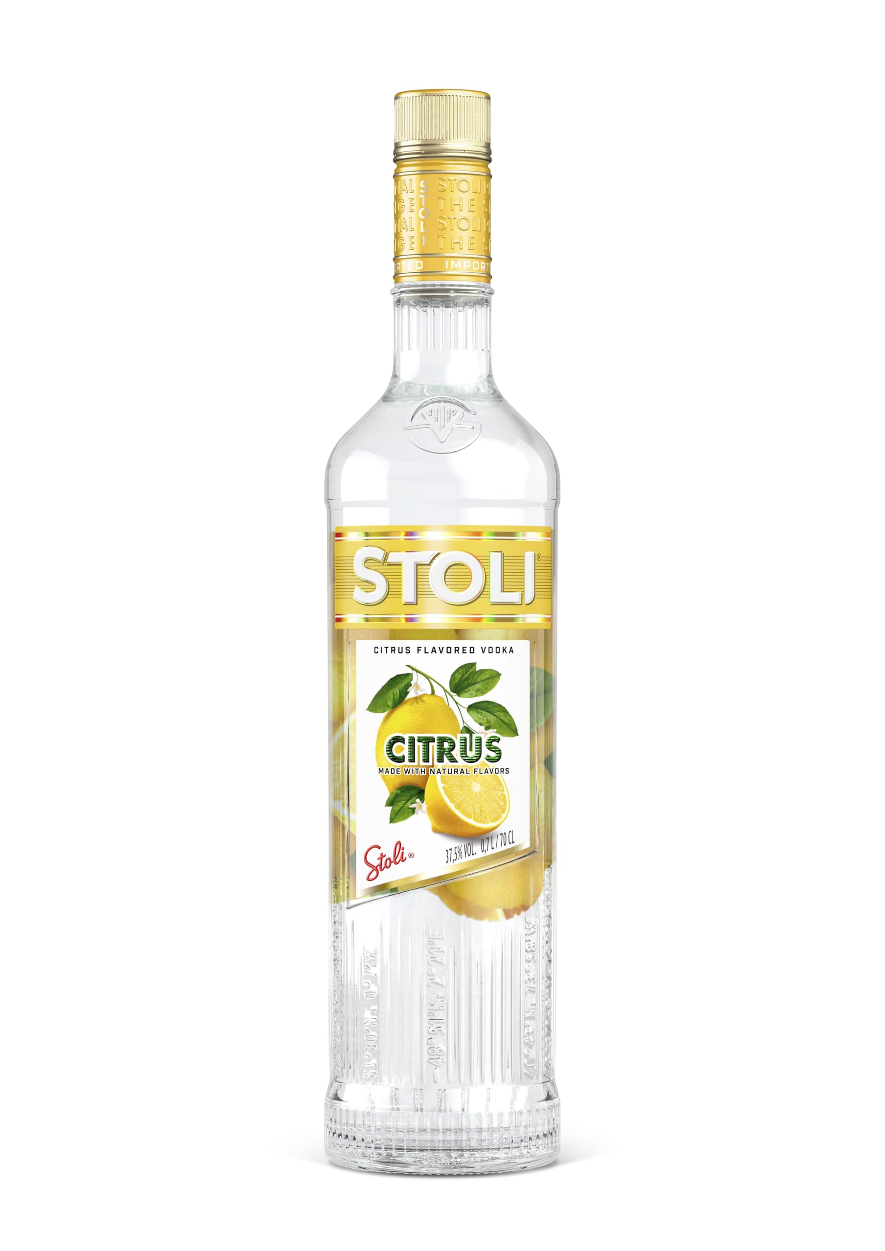 Stoli Premium Citrus Vodka 70cl, 37.5% ABV | Citrus Flavour, Classically Styled, Exceptionally Smooth