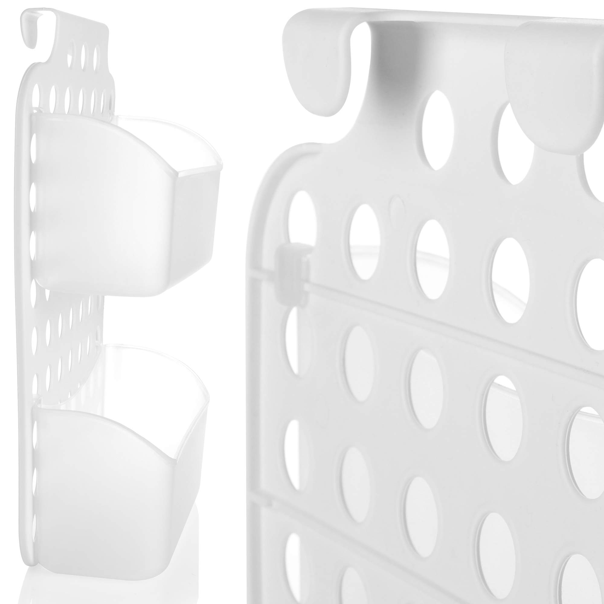 Cestino Doccia A 2 Scomparti Com-four - Grigio 36x25 Cm - Con Ganci Regolabili - Per Gel E Accessori - Foto 8