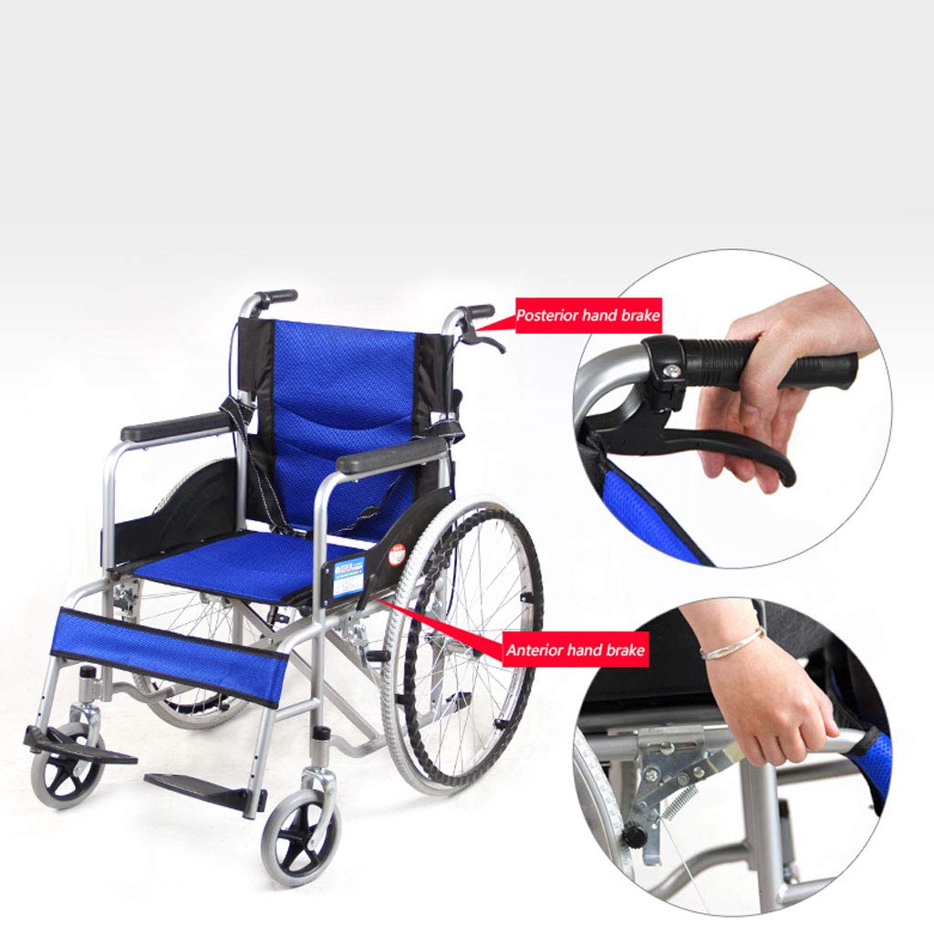 sedia a rotelle Sedie A Rotelle, In Alluminio Sedia A Rotelle, Sedie A Rotelle Pieghevole Semovente, Sedie A Rotelle Pieghevole Leggero, Portatile sedia a rotelle (Colore : A)