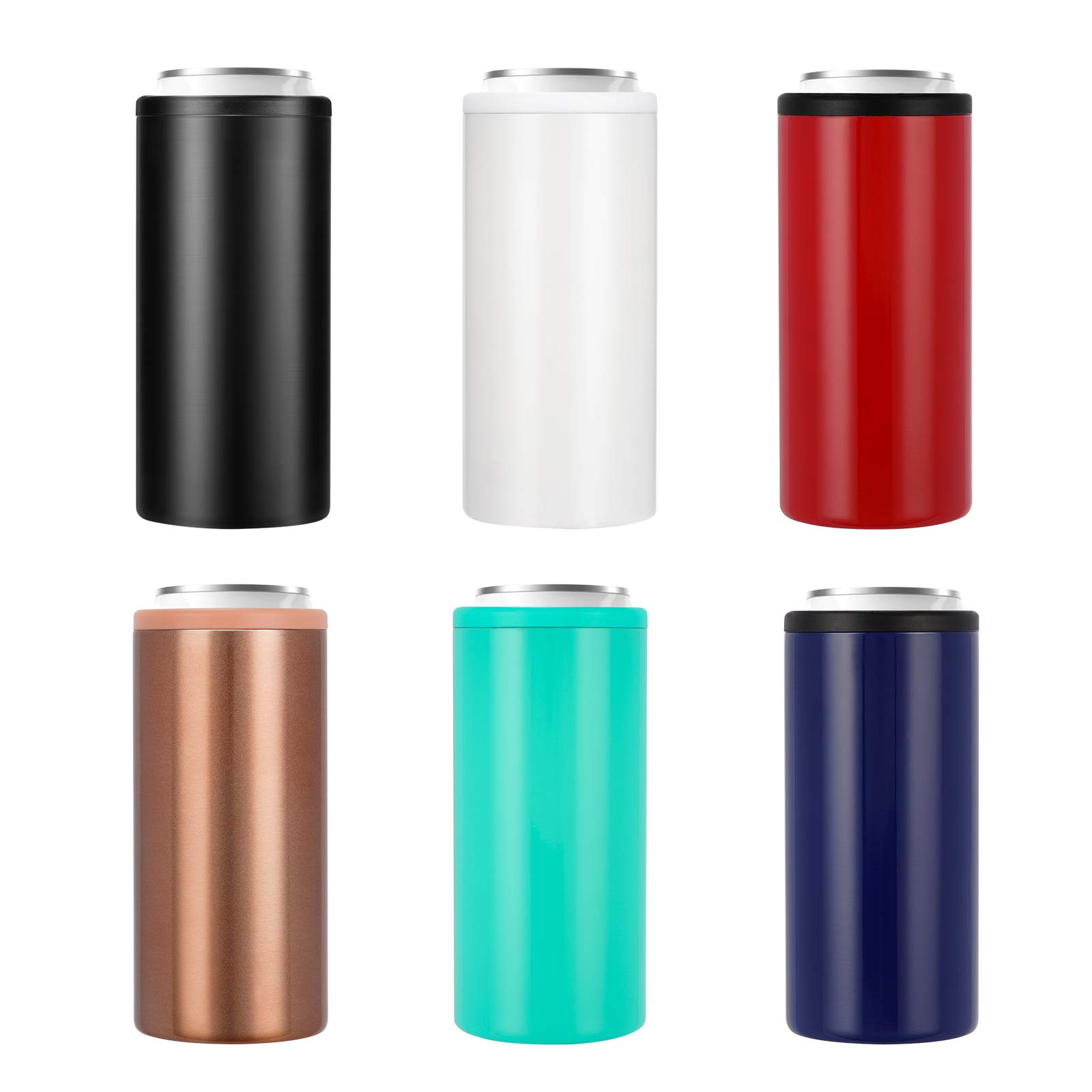 Amazon | スリム缶クーラー 6個 12オンス 断熱ステンレス