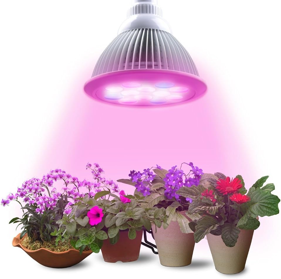 LED Grow lights Bulb , Lumin Tekco Grow Lights for Indoor Plants, Grow Lamp for Hydroponics Greenhouse Organic, Plant Lights ( E27 12w 3 Bands)