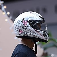 Vista 6 de TCT-MOTORPARTS - Casco para adultos DOT, modelo mariposa, con tapa abatible, de cara completa, para motocicleta, calle, motocross, cuatrimoto
