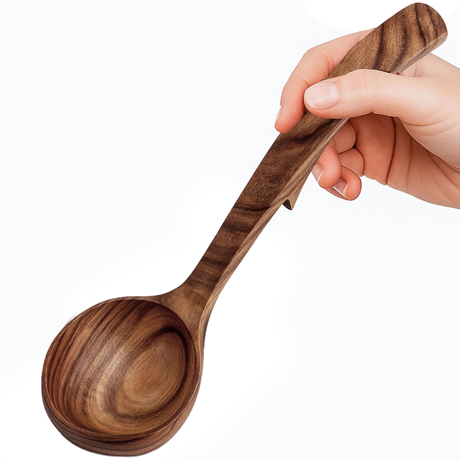 HANSGO Cucharón de madera, cucharas de madera antiadherentes de 9 pulgadas, cucharas de cocina para sopa, para revolver, servir y cocinar