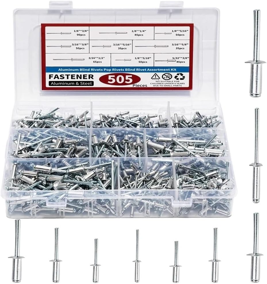 Versatile Rivet Accessories Blind Rivets Waterproof Aluminum Rivets Closed End Rivets Various Sizes And Kits Ideal For DIY Automotive And Furniture Repairs And Wood And Leather Crafts Fasteners