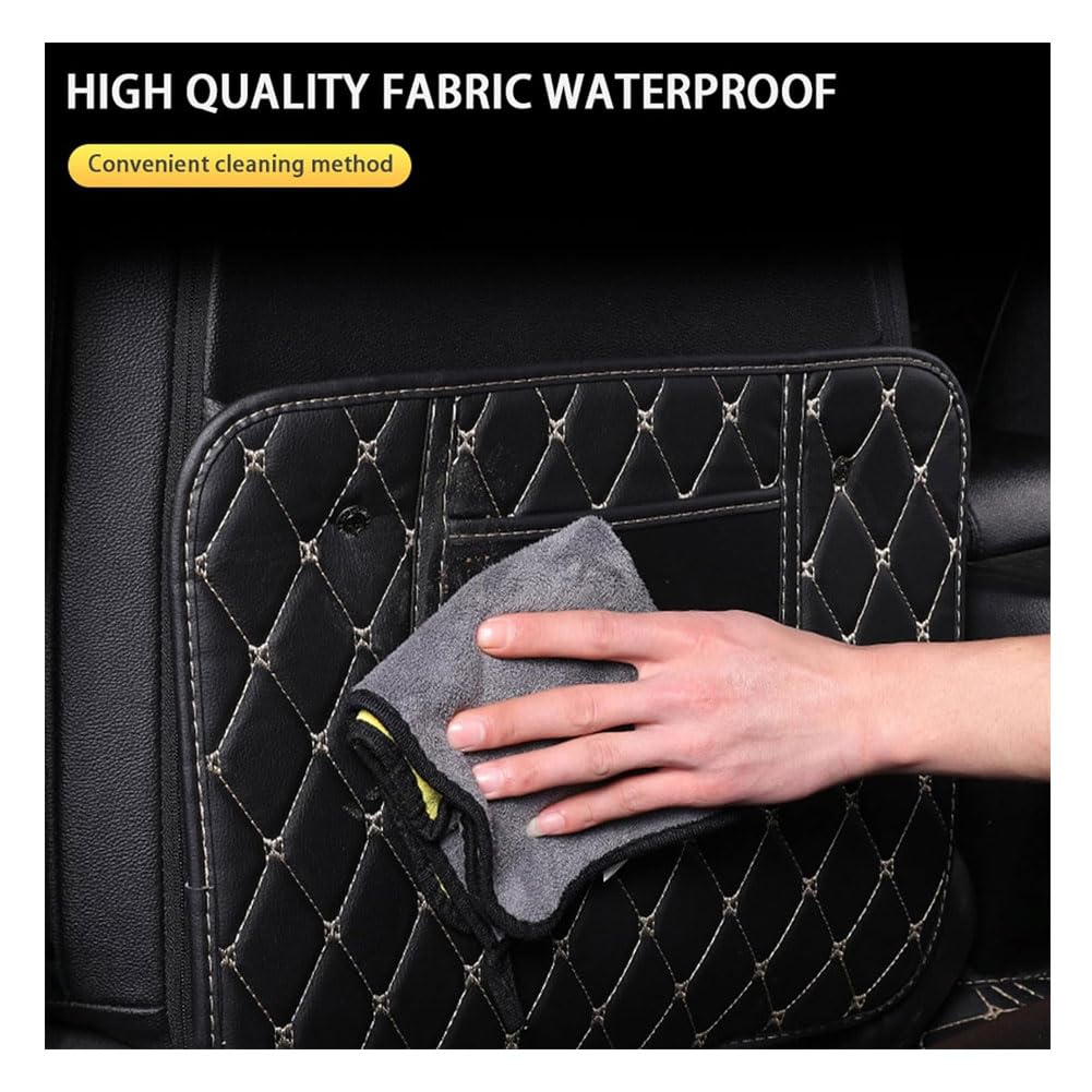MAJHER 2 Piezas Coche Protector De Respaldo Asiento para Explorer/Fiesta/Focus, Cuero Alfombrillas Antipatadas con Bolsillo Antisuciedad Accesorios,s
