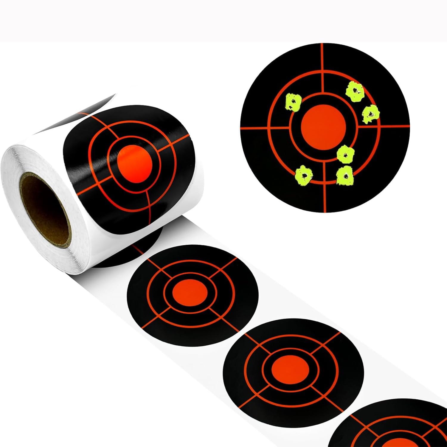 Bersagli splatter autoadesivi fluorescenti gialli 7,6 cm per tiro con fucili e pistole Airsoft BB