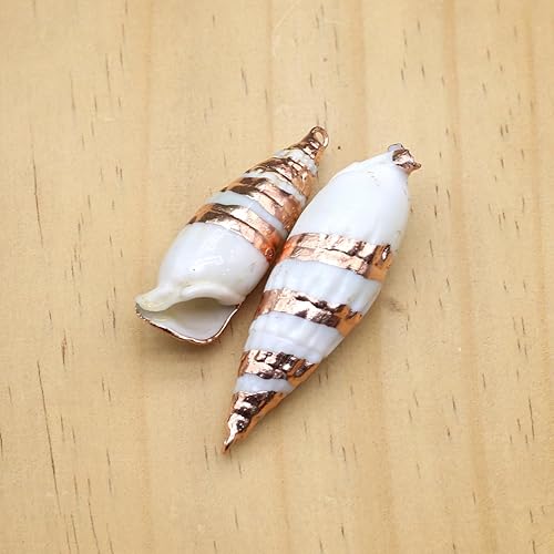 Miniatura 6 de 20 colgantes naturales – espiral, concha, cauri, conchas marinas para náutica, océano, joyería de verano y manualidades, Piedra, Piedra