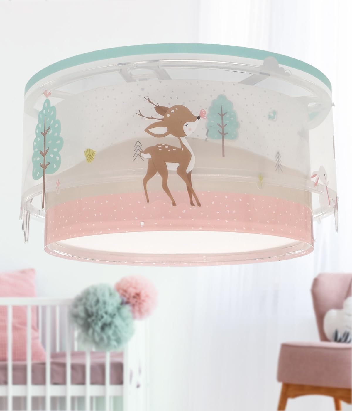 Dalber Kinder Deckenlampe Loving Deer Reh Rosa 61276M