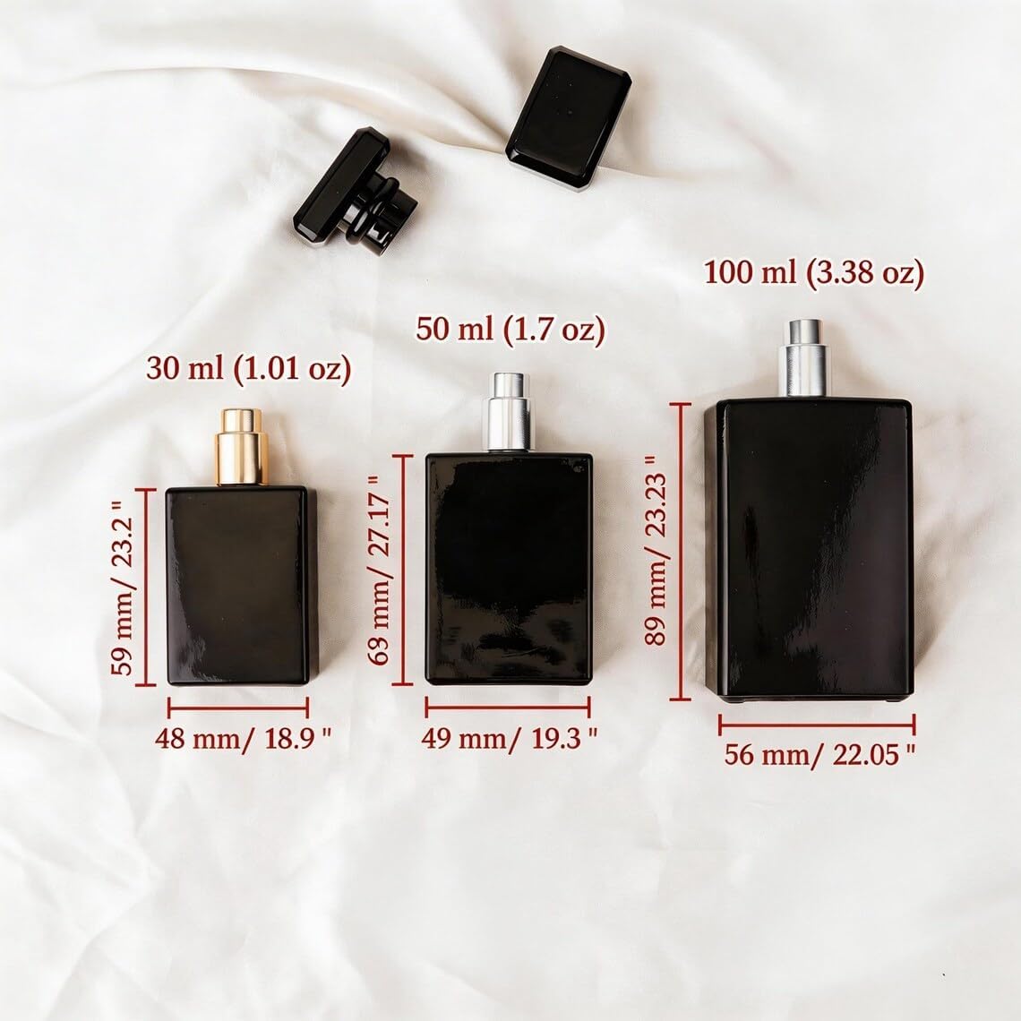 Personalized Engraved Cologne Perfume Bottle - Custom Black Glass Refillable Spray Bottle for Men, Wedding Keepsake, Gift for Boyfriend, Husband, Groom, Travel Fragrance Atomizer, 30 ml 50 ml 100 ml
