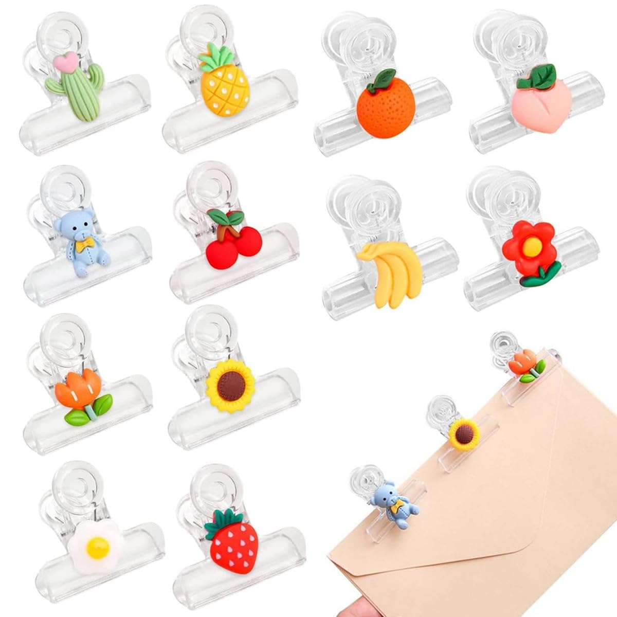 Amazon | Getrays 目玉クリップ 12個入 38mm かわいい プラ製 ブック