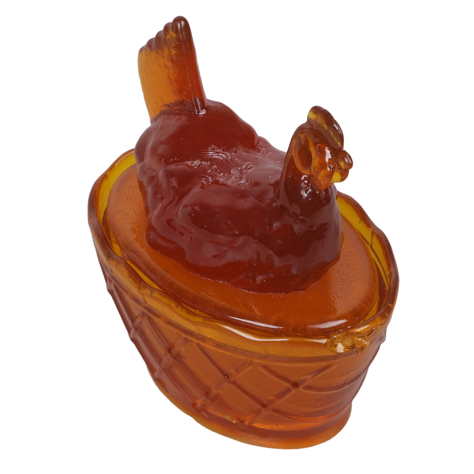alloneslife Resin Chicken Shape Candy Jar Bowl with Lid, Dessert Plate Candys Covered Decorative Snacks Bowl Ornament Resin Hen
