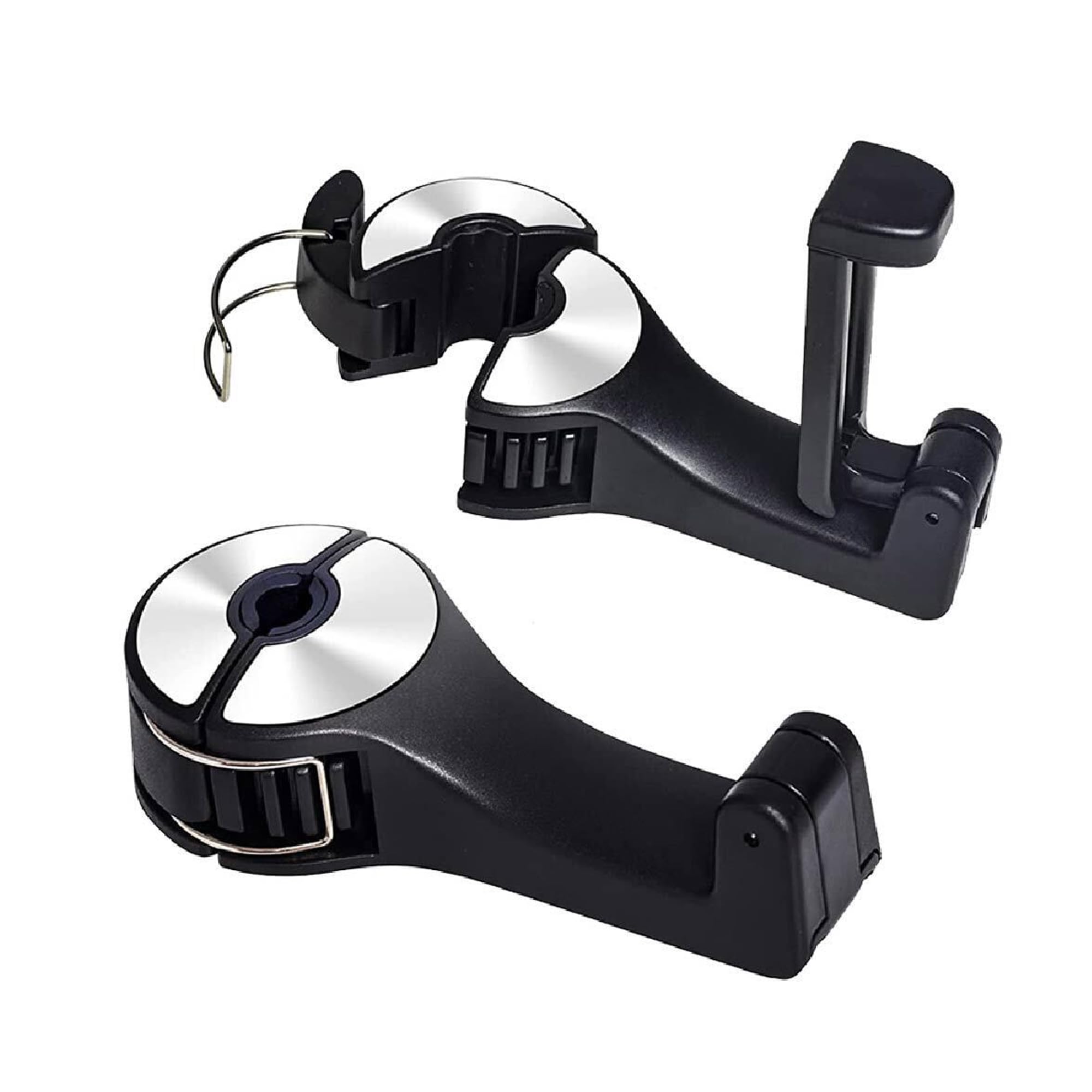 mg mega oto market 2 in 1 Car Seat Hooks Car Headrest Hidden Hook 2Pcs | 360° Rotation Car Headrest Hook with Phone Holder, Car Back Seat Hook, Purse Hook for Car, Headrest Hooks for Car