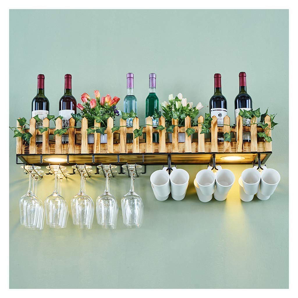 Support de stockage de bouteille en bois et métal style bistrot chic