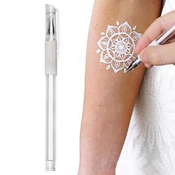 Skin Marker Pen,tattoo Pens For Skin, Artists Marking Pen, White Marker Pen, Tattoo Stencil Pen, Temporary Tattoo Pen, Washable Scribe Pen, Cosmetic Tattoo Pen For Arms, Skin, Eyebrow