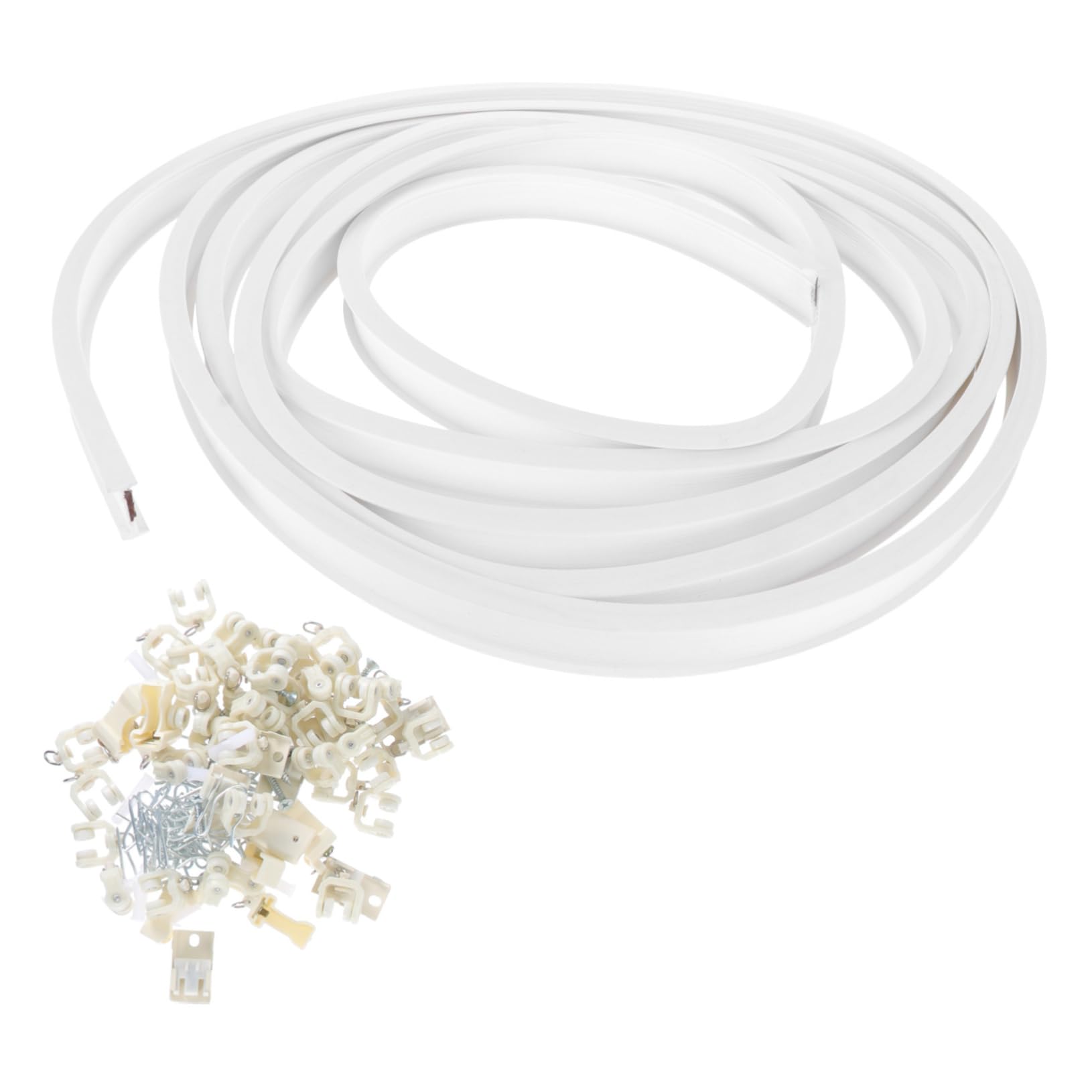 HOODANCOS 1set Flexible Bendable Curtain Track Ceiling Mount Silent Sliding Rail for Bay Rvs Bunk Beds Easy Installation Lightweight Design