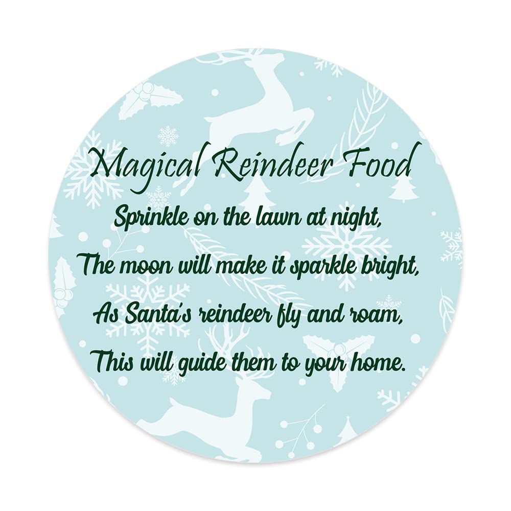 Papa Prints Run Reindeer Poem Pack Of 48 Reindeer Party Bag Stickers (45 Mm) Christmas Food Labels For Cake Boxes Papa Prints®