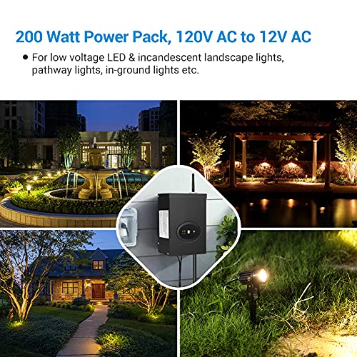Dewenwils 200W Smart Wi-Fi Low Voltage Transformer, Schedule And Timer, Compatible With Alexa And Google Home, 120V Ac To 12V Ac, Weatherproof For Landscaping Light, Spotlight, Pathway Light #TOP4