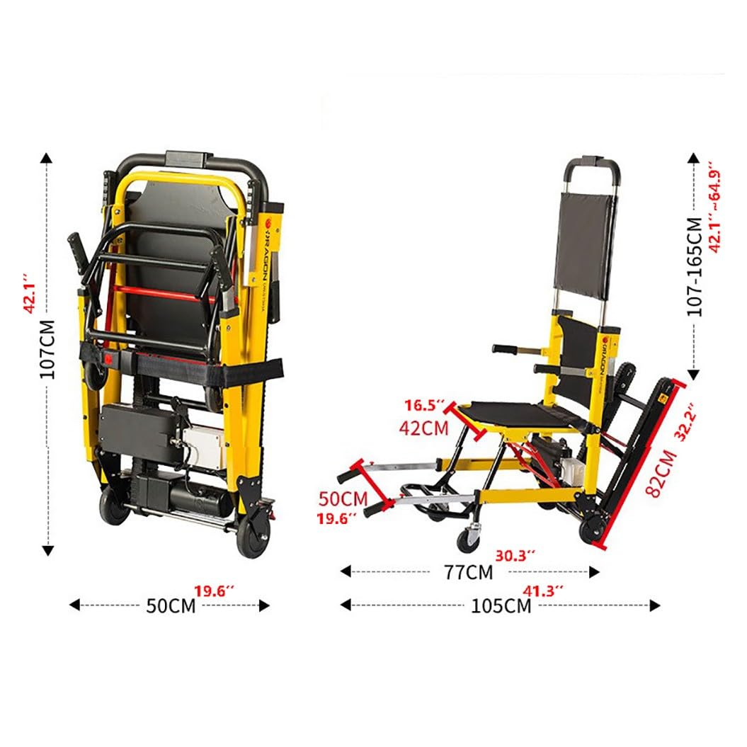 Salvaescaleras Para Personas Mayores,Elevadores De Escaleras Eléctricos,Silla De Ruedas Para Subir Escaleras Con Orugas,Escalera De Silla Portátil Plegable,Carga 165 Kg/364 Lbs A,Pilas incluidas