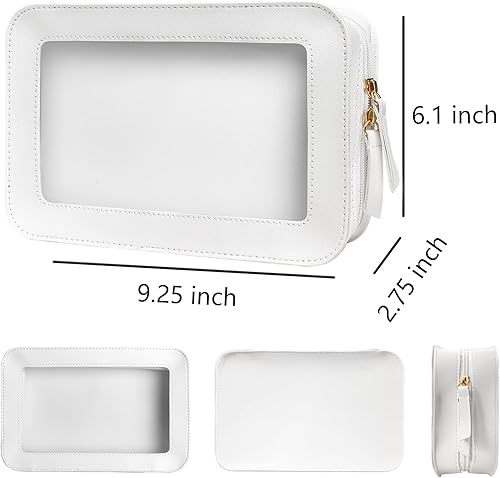 Miniatura 6 de FFpaw Organizador de bolsa de maquillaje transparente, aprobado por la TSA, bolsa de aseo portátil de viaje multiusos para mujeres, bolsa de