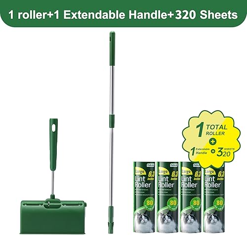 Miniatura 8 de Rodillos grandes para pelusas de pelo de mascotas muebles extra pegajosos removedor de pelo para gatos y perros alfombra de ropa de lavandería 63