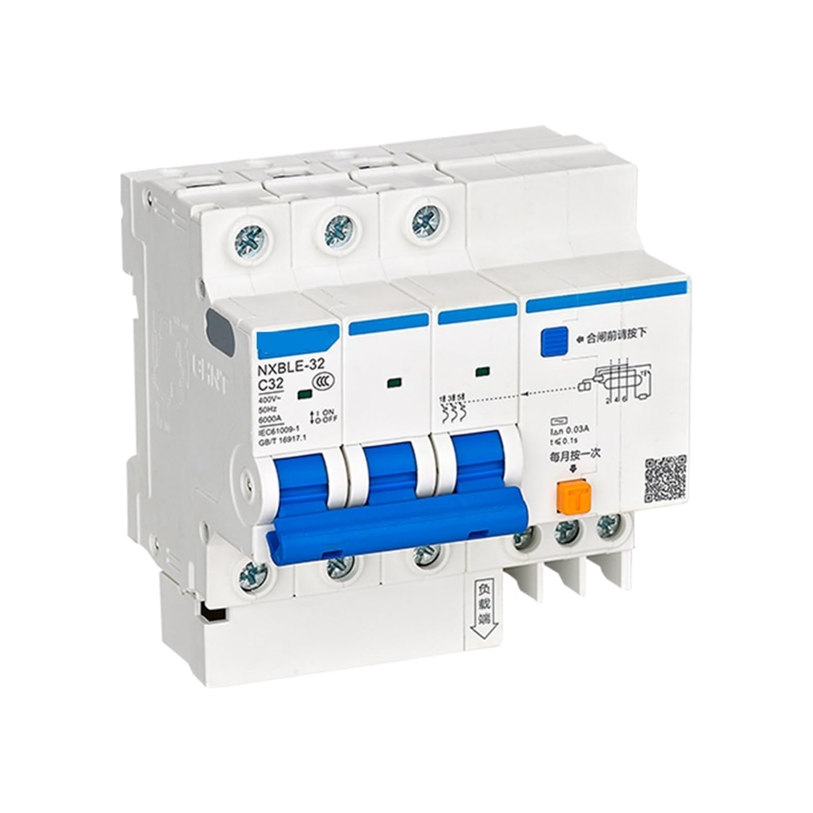Disjoncteur différentiel 3P C32 NXBLE-32 protection tableau électrique 300mA 6kA - 2