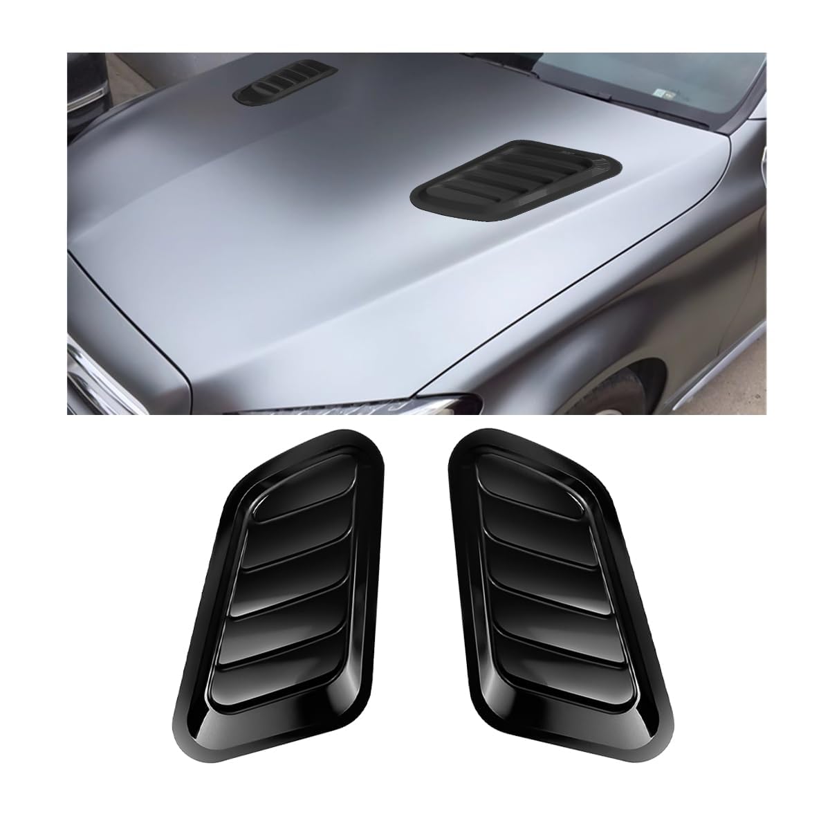 R-timer 2 Pcs Car Hood Vents for Chrysler Voyager 2019-, Intake Flow Panel Aerodynamic Hood Ventilation Louvers Decorative Accessories