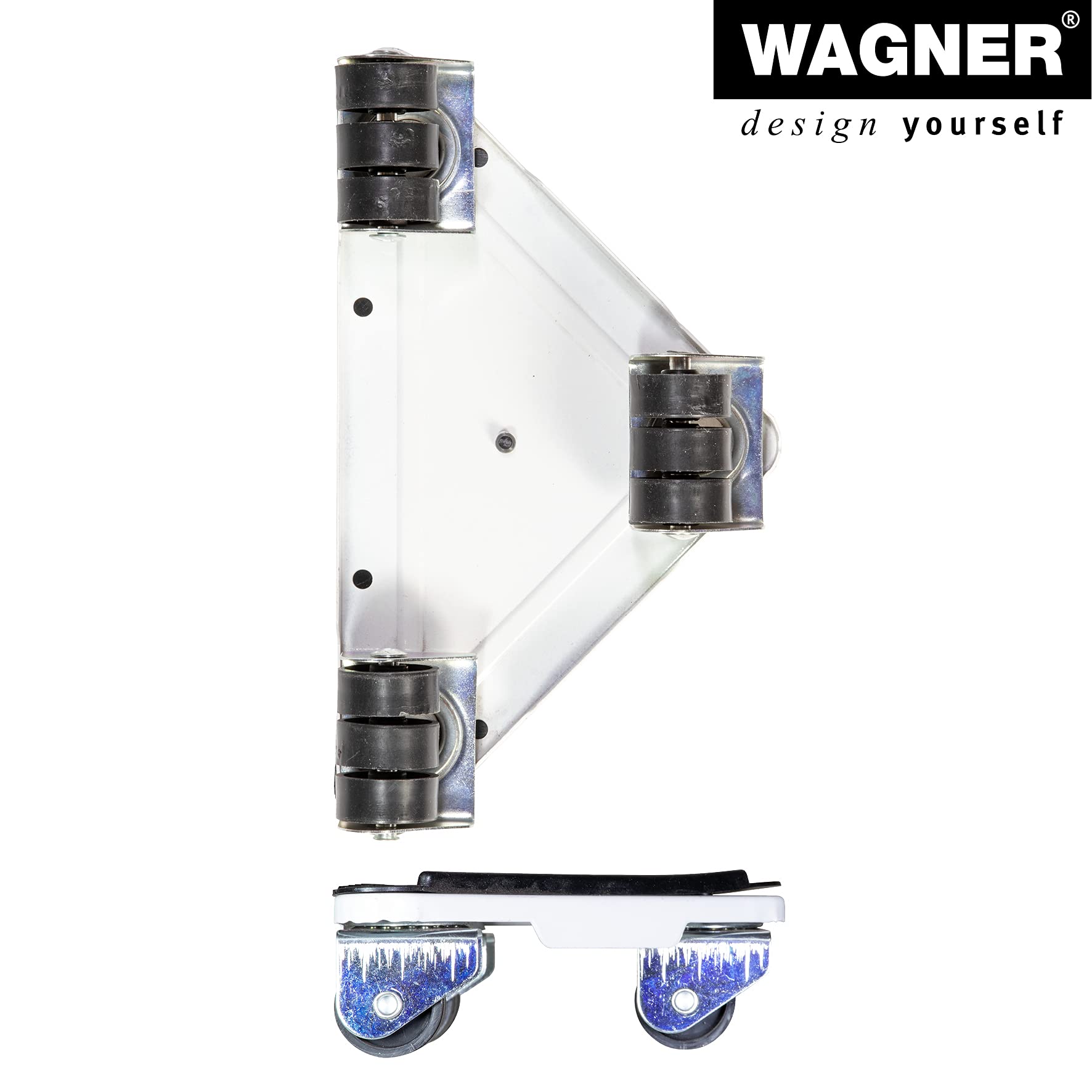 Wagner Lot de 4 Chariots de déménagement MM 1191 I 17 x 17 x 23 x 5 cm - Charge 250 kg - Surface de Chargement antidérapante - pour Les Marchandises volumineuses I très Solide I dirigeable - 20119104
