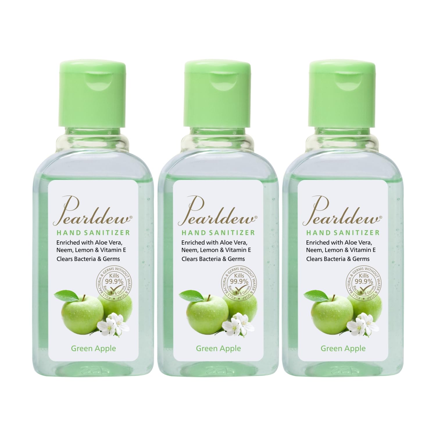 Pearldew Hand Sanitizer (Green Apple) |(60 ml - Pack Of 3)