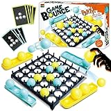 Bounce Ball Family Game - Connect 9 Cards, 16 Balls & 1 Game Grid - Perfect Holiday Toy for Kids